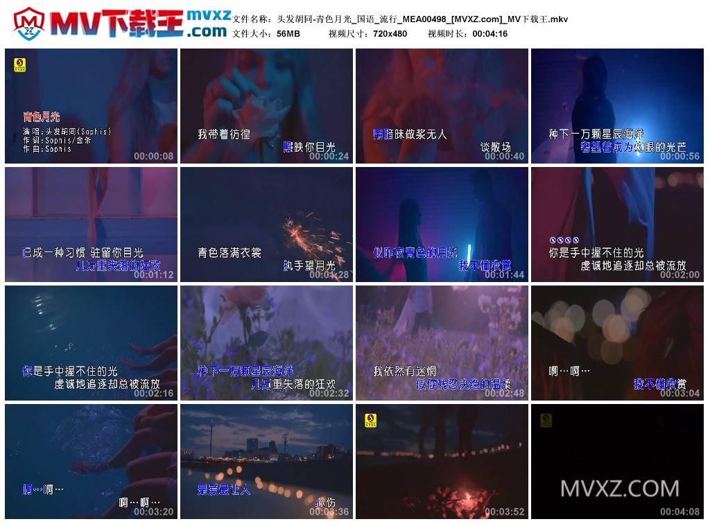 头发胡同-青色月光_国语_流行_MEA00498